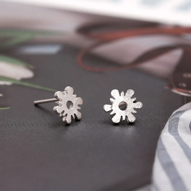 

Minimalist 925 Sterling Silver Earrings Jewelry Prevent allergy Personality Asymmetric Stud Earring for Women Girl party gifts