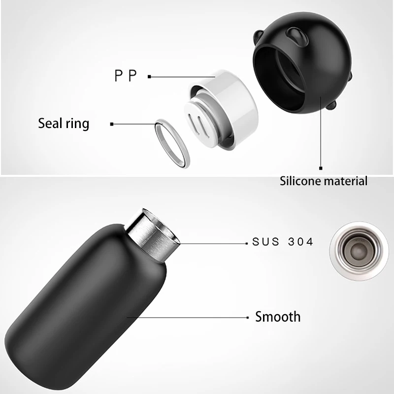 10 унций термос с вакуумной изоляцией из нержавеющей стали чашка милой крышкой
