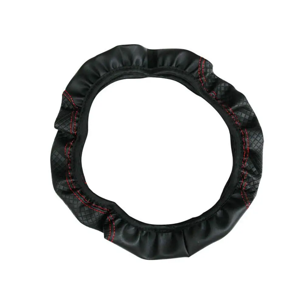 

Universal Car Steering Wheel Cover Skidproof Auto Steering- Anti-Slip Leather Cover Embossing Car-styling Wheel F0L8
