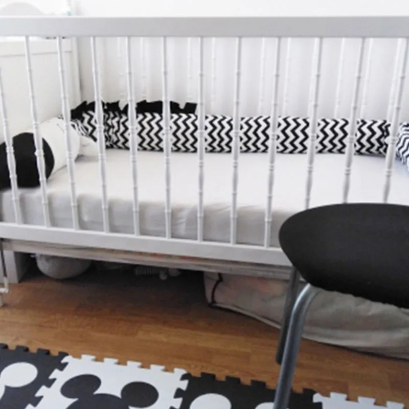 Детская кровать толстые черные белые бамперы зебры колыбель защита для кроватки
