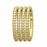 zsheng 18k gold plated 2 5mm ball bead all around band ring 4 pcs set statement stacking rings for women jewelry