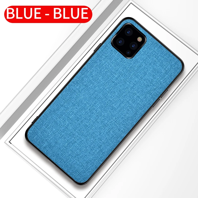 Чехол для Apple iphone 11, роскошный мягкий силиконовый край, тканевая задняя крышка, защитный чехол для iphone 11 Pro Max iphone 11 11Pro - Цвет: cyan