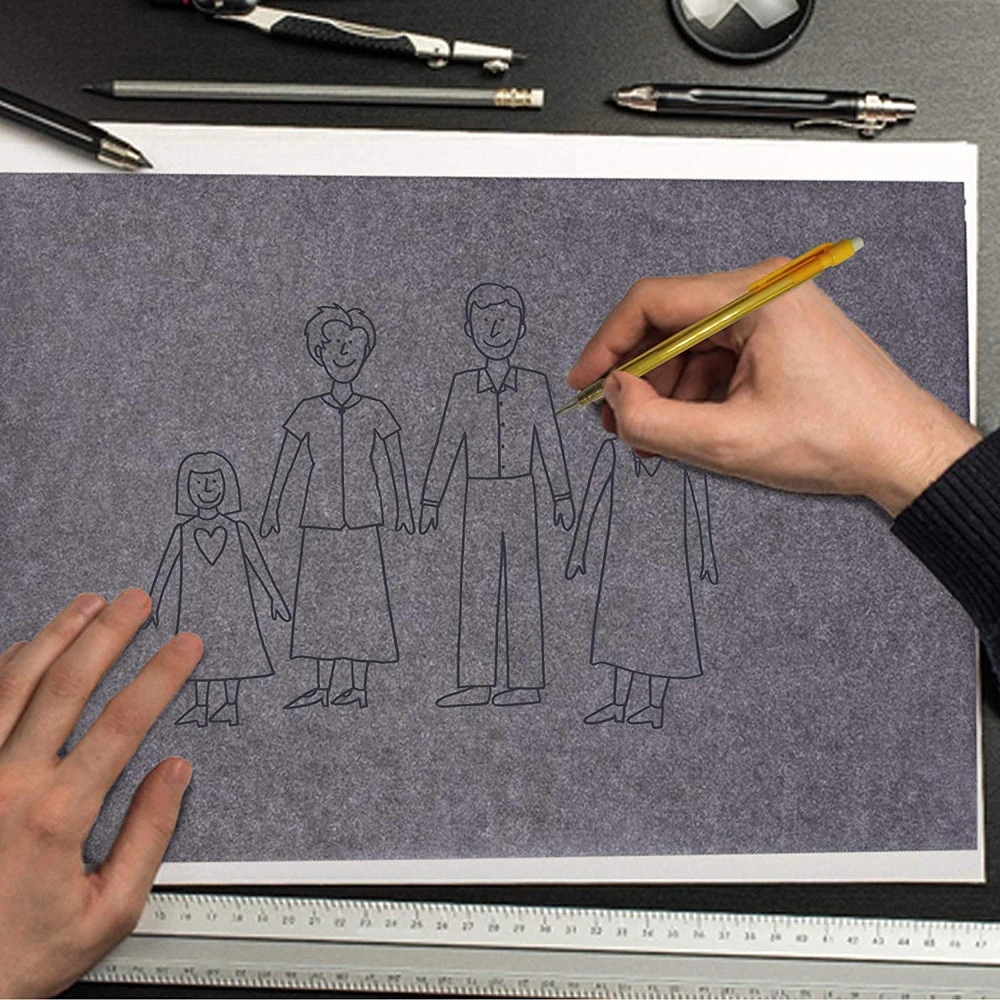 Двусторонняя карбоновая бумага 25 шт. голубая тонкая 48 к канцелярские