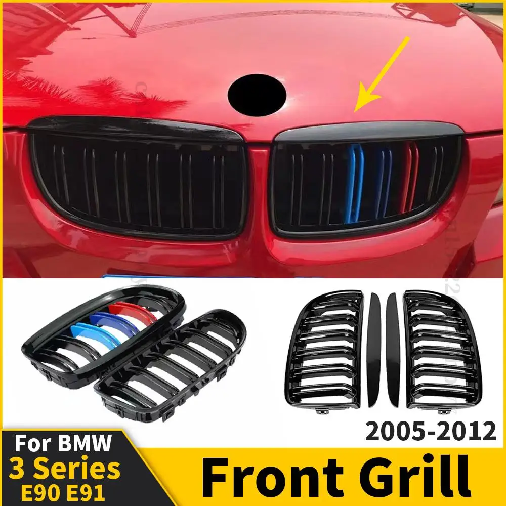 

Front Grille Racing Grill Mesh kidney Hood Grille Replacement Trim Accessories For BMW 3 Series E90 E91 2005 2006 2007 2015-2012