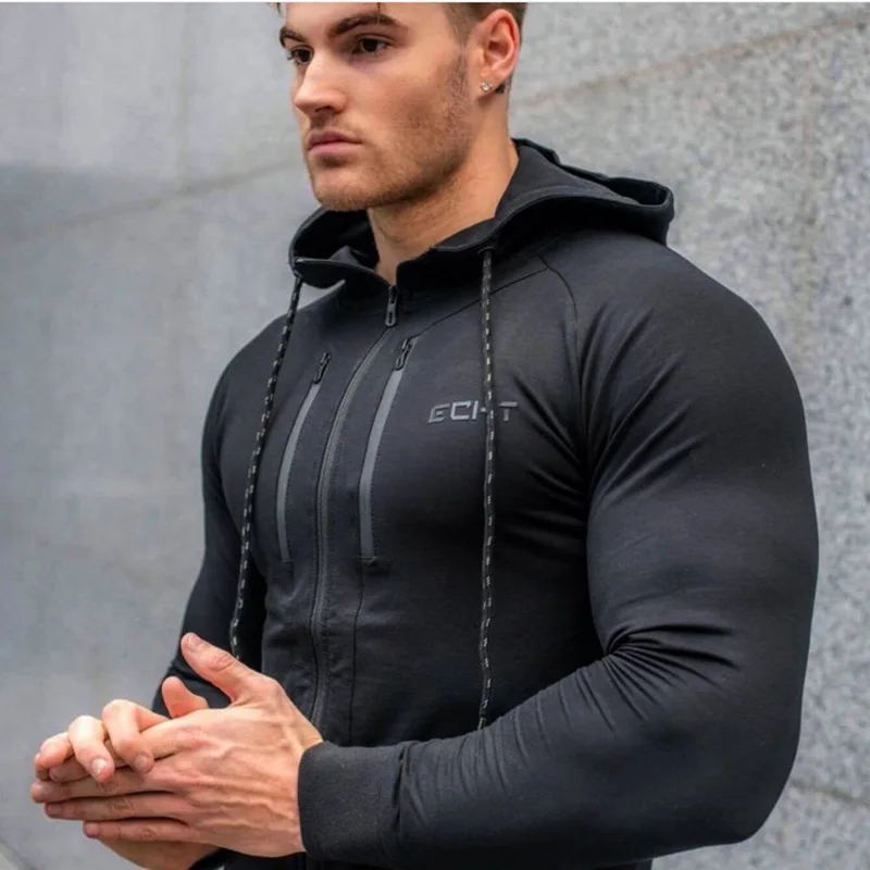 Спортивная черная толстовка для отдыха модная брендовая мужская повседневная