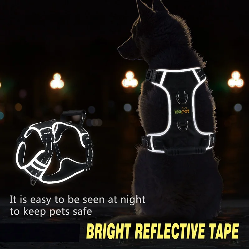 Жилет для больших собак с ручкой светоотражающий дышащий | Дом и сад