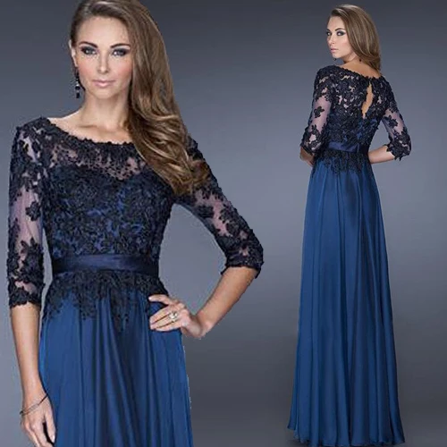 Пикантные с кружевной аппликацией 2018 три четверти Свободный рукав Официальное