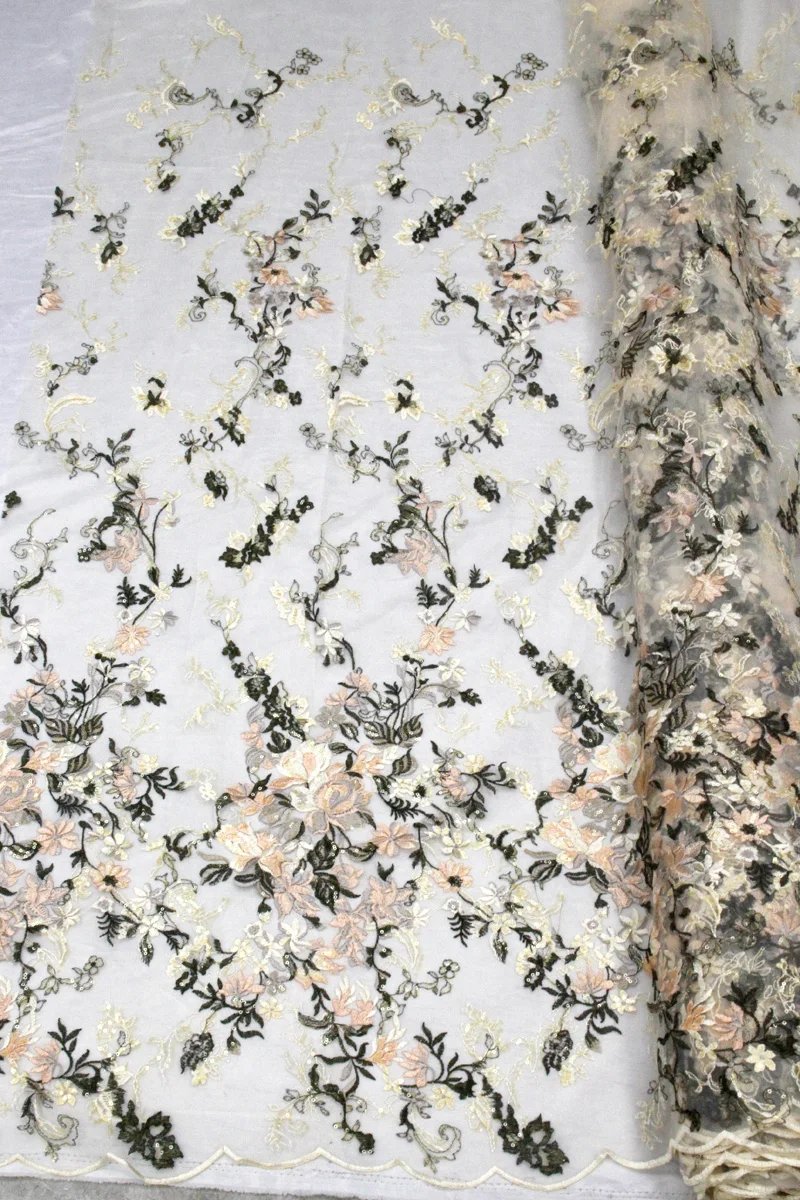 

2019 Gold Black Afrfican Beaded Sequins Lace Wedding Dress Fabric 2019 Latest Net Mesh Laces For Multi Using