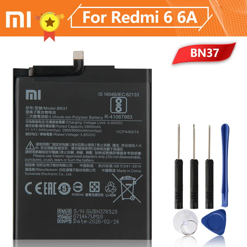 Xiao Mi Xiaomi BN37 аккумулятор для телефона mi Redmi6 Redmi 6 6A Redrice 3000 мАч оригинальная запасная