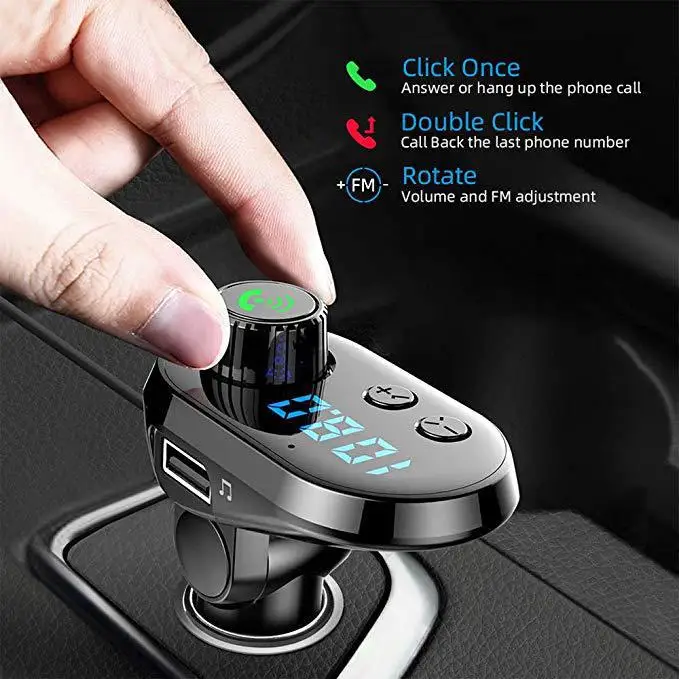 MP3 Player Multi-function Car Cigarette Lighter Socket Charger Bluetooth 5.0 Receiver FM Transmitter Accessories r60 | Электроника