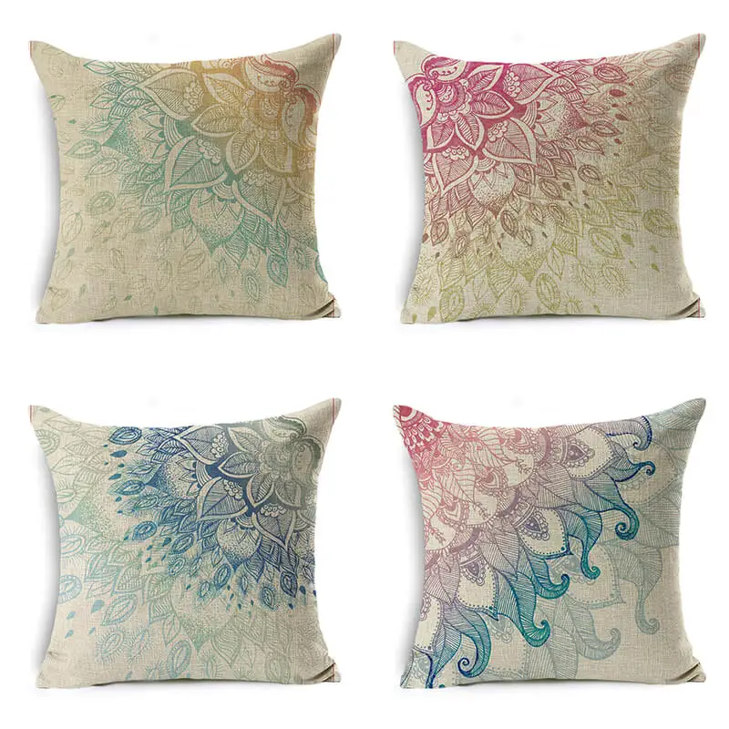Bohemia Chair Sofa Pillow Cover Decorative Mandala Case Linen Cushion Home sofa Decoration pillowcase 18*18 inch | Дом и сад