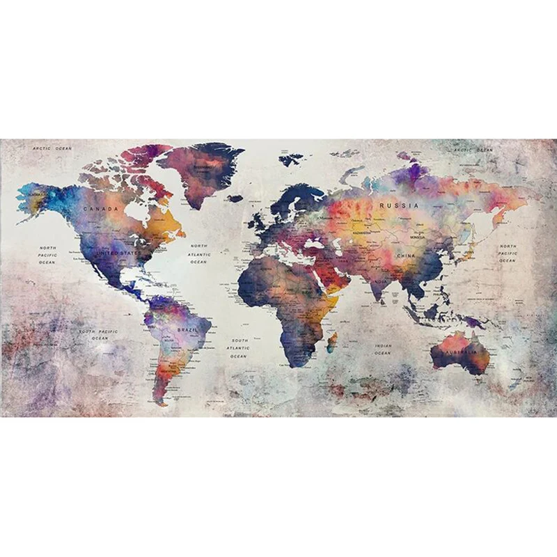 5d diy большая Алмазная мозаика абстрактная карта мира картина полностью