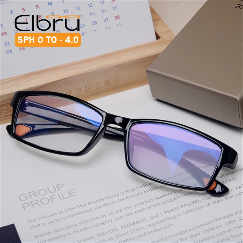 Elbru 0 1 5 2 3 4 готовой очки для близоруких каркасные Для женщин мужчин Сверхлегкий