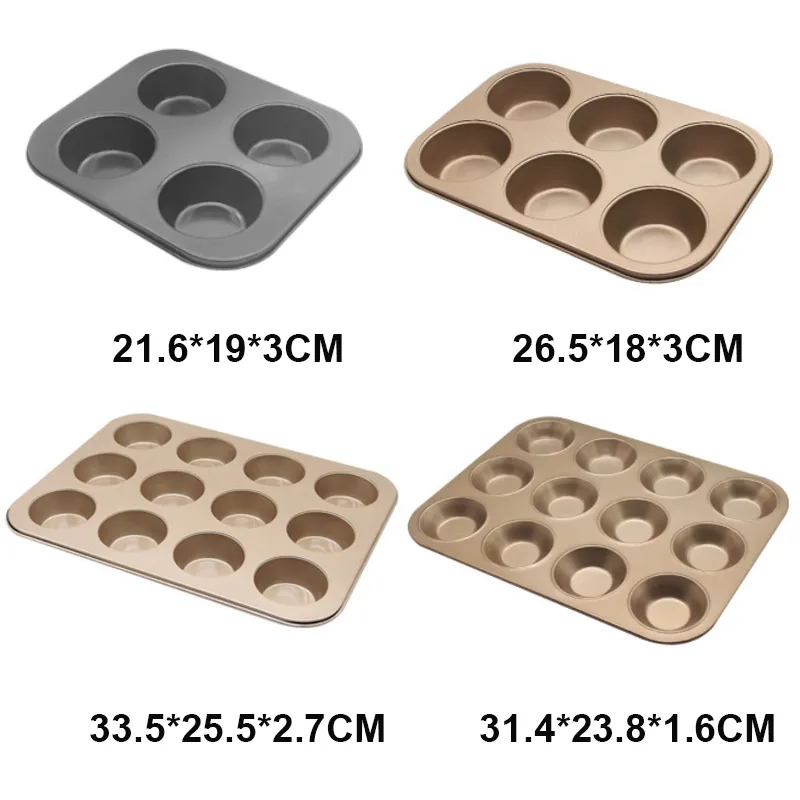 

Non-Stick Muffin Pan Set Cupcake Baking Pan Heavy Duty Carbon Steel Pan Muffin Tins Standard Baking Mold for Cake Baking Pans