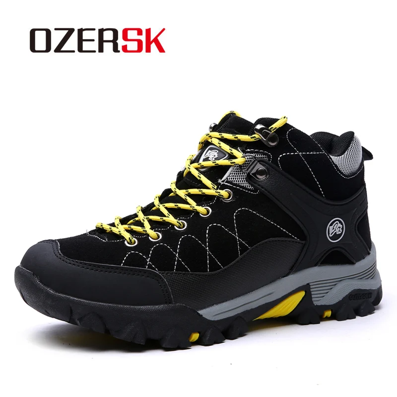 Ботильоны OZERSK мужские с мехом теплые полусапожки Уличная обувь рабочая размеры 36 45 для осени и зимы|Зимние