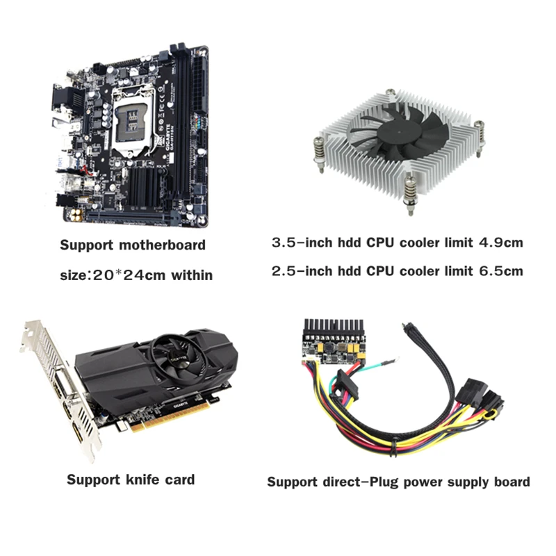 Чехол для компьютера Tower PC Gamer Mini ITX безопасный шкаф HTPC Чехол настольный игровой алюминиевый тонкий корпус поддерживает GPU нож карты