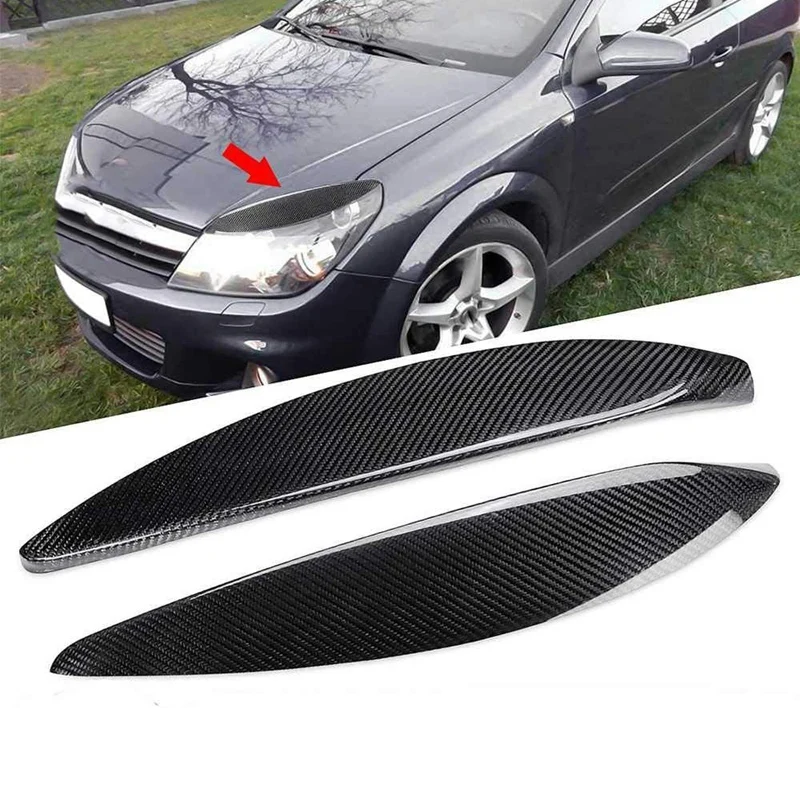 

Eyelids Headlights Case Carbon Fiber Pads Cilia Eyebrows Covers for Vauxhall Opel Astra H 2005-2010 Car Styling