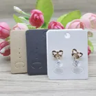 50 шт., серьги-гвоздики, карточка 5x4 см, коричневыйбелый, DIY, Ювелирная упаковка, Маленькая подвеска, ожерелье, дисплей, пустая карта