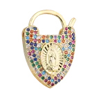 Juya DIY Радужный Цирконий Золотая Дева Мария подвеска Винт Карабин медальон застежки аксессуары для ручной работы подвески ювелирные изделия