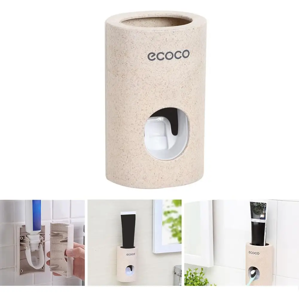 

Automatic Toothpaste Dispenser Non-toxic Wall Hanger Mount Dust-Proof Toothpaste Squeezer Quick Take Straw Toothpaste Rack