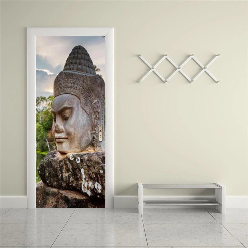 

Self-adhesive architectural art door sticker home decoration door cover wall sticker mural porch wallpaper poster