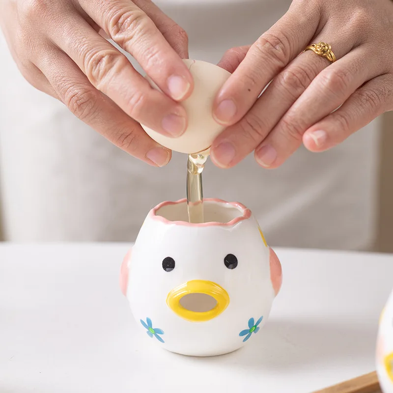 

Новый год милый мультяшный керамический маленький яичный желток разделитель яиц креативный бытовой яичный белый фильтр артефакт