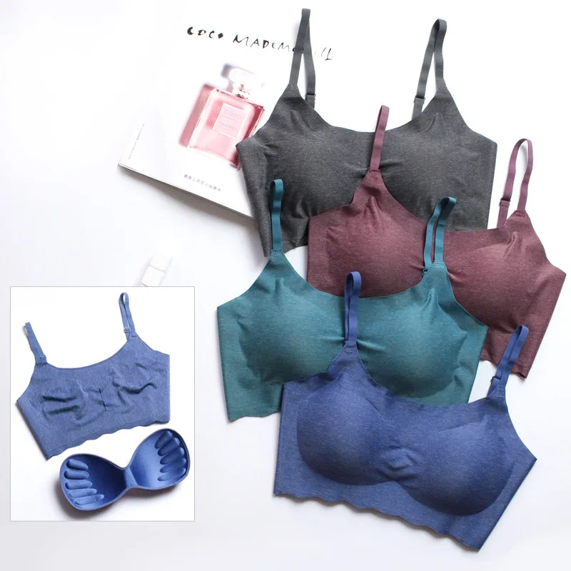 

Женский бюстгальтер, удобный дышащий бесшовный спортивный бюстгальтер для сна, женский бюстгальтер с подкладкой