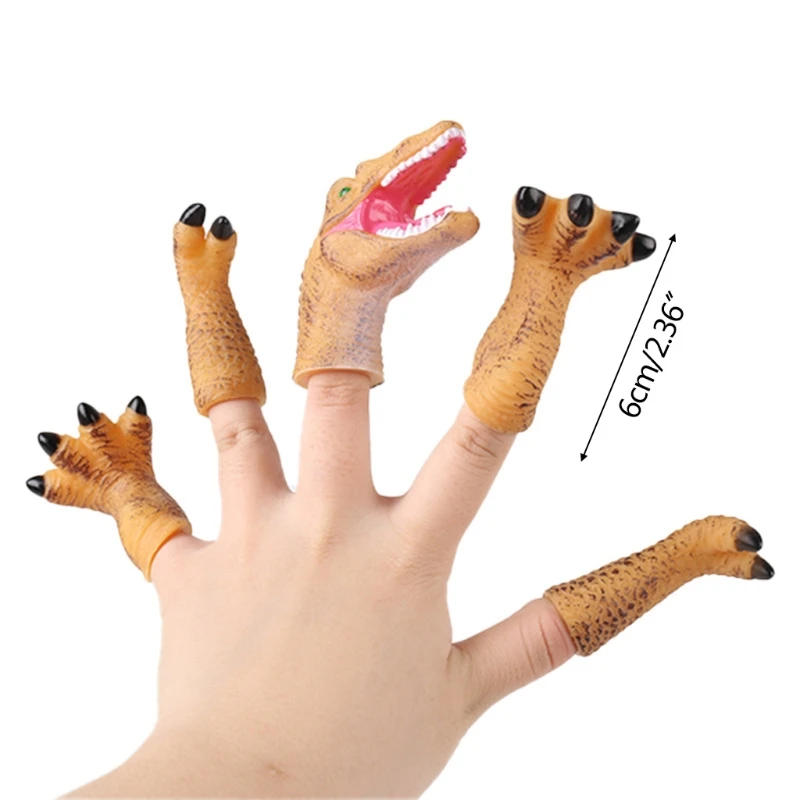 

T5EC 5 Pcs/Set Dinosaur Animal Finger Puppet Children Early Education Puzzle Fun Toy