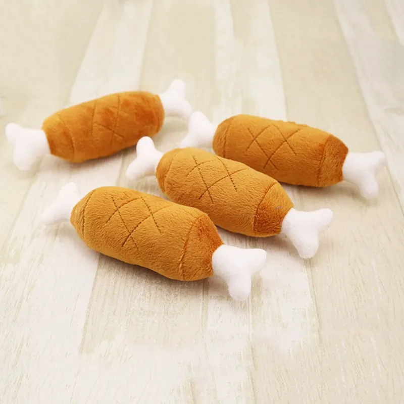 Плюшевый питомец курица ножка звучащая игрушка собака кошка плюшевые звуковые