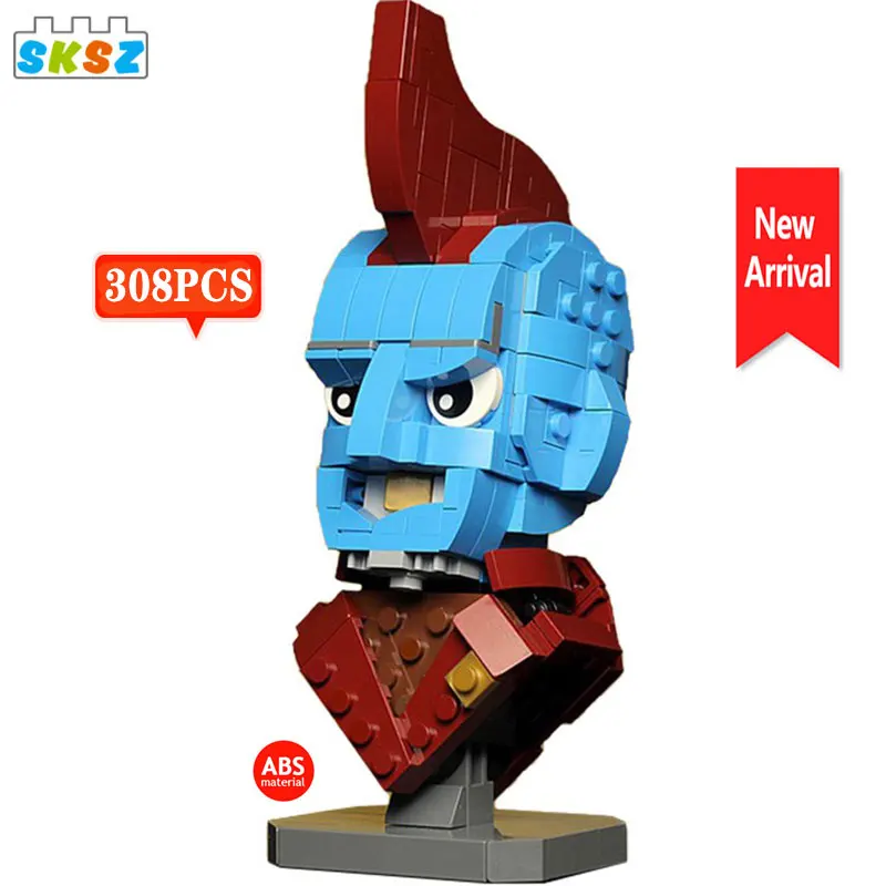 

DIY Galaxy Star Lord Yondu Doll Head Model Tree Man Rocket Raccoon MOC Building Block Kids Creative Toys for Children Gift