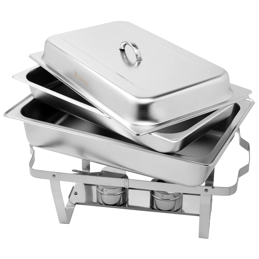 

[US-W]ZOKOP 9L-1*4 Single Basin Four Set Stainless Steel Rectangular Buffet Stove