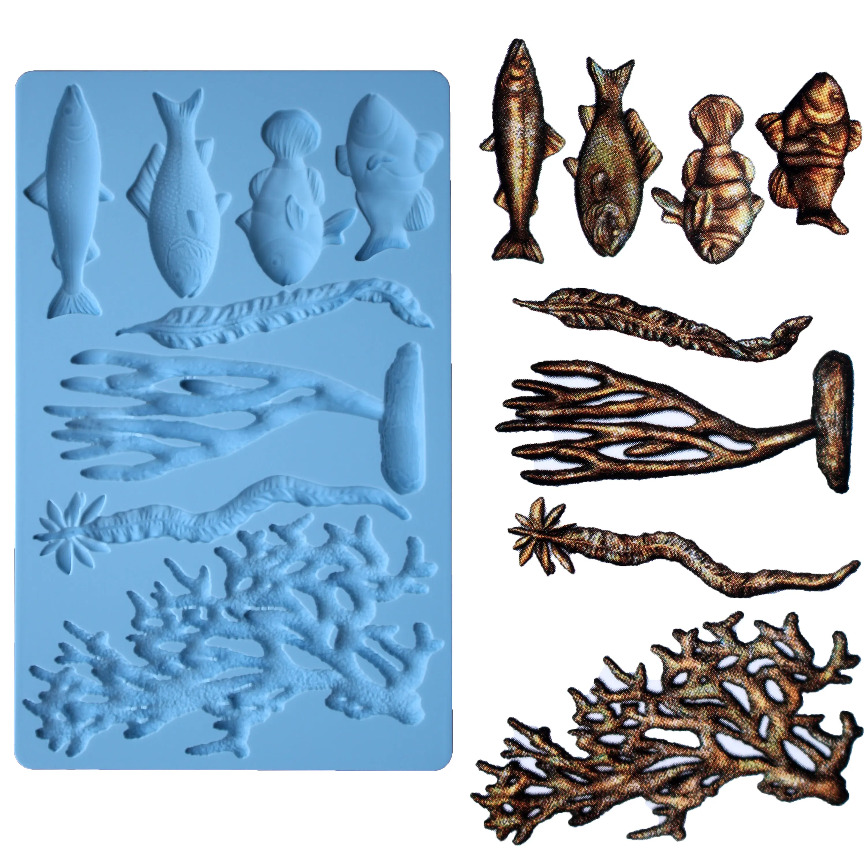 

Coral Reef & Fish Silicone Mold Fondant Cake Decoration Mold Sugarcraft Chocolate Baking Tool Kitchenware For Cake Gumpaste Form