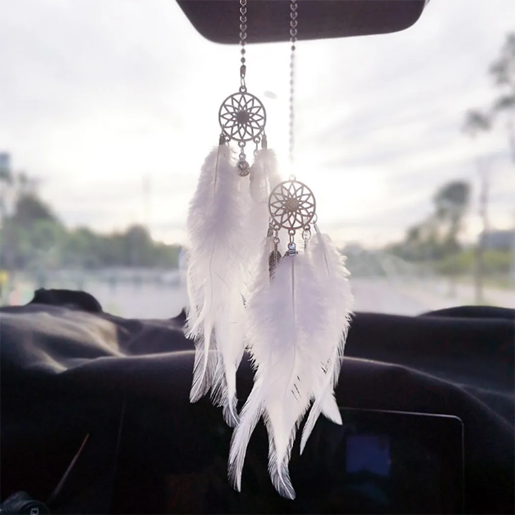 

1pc Pendant Car Hanging Decor Dream-Catcher 65*2.5CM Feathers Handmade Wall Car Ornament Craft Home Decoration Wind Chime