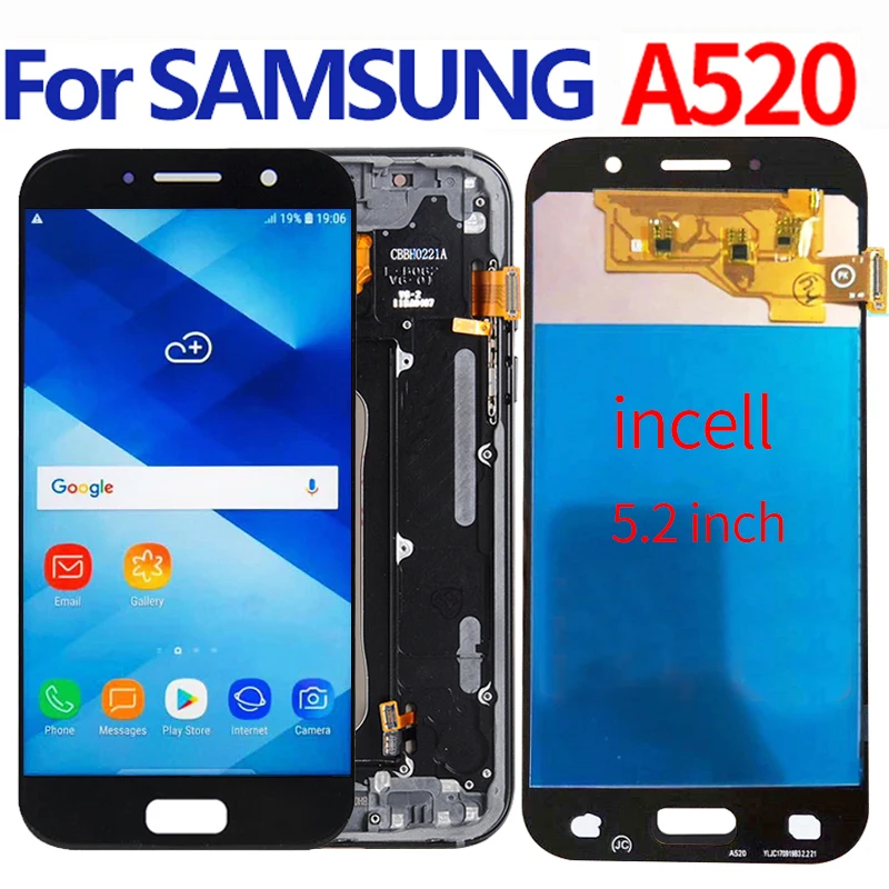 Amoled/incell 5 2 &quotдля SAMSUNG Galaxy A5 2017 ЖК дисплей сенсорный экран дигитайзер SM A520F A520
