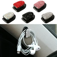 2pcs creative mini bling car hooks crystal rhinestone car mounted hooks for groceries bag home wall decorations door hanging