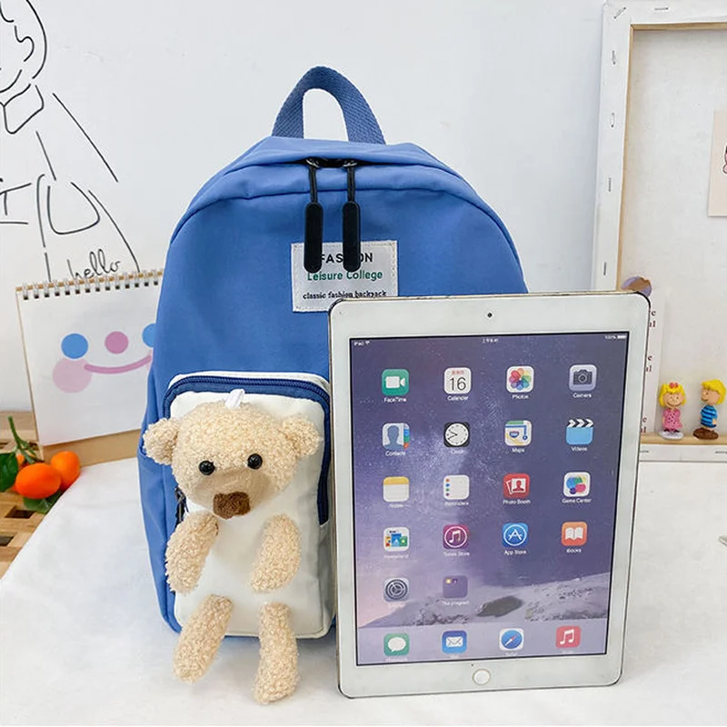 New Cotton Kids Kindergarten School Bags Children Backpacks Cartoon Student Schoolbag Cute Bear Backpack for Girls Boy Book Bags
