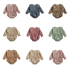 Комбинезон Lioraitiin для девочек 0-18 месяцев, с цветочным принтом, с длинным рукавом, 8 цветов