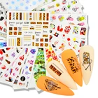 Водные Наклейки для ногтей цветок Фламинго Леопард ЛЮБОВЬ буквы красота слайдер цветение Красочные растения шаблон 3D Маникюр Стикер