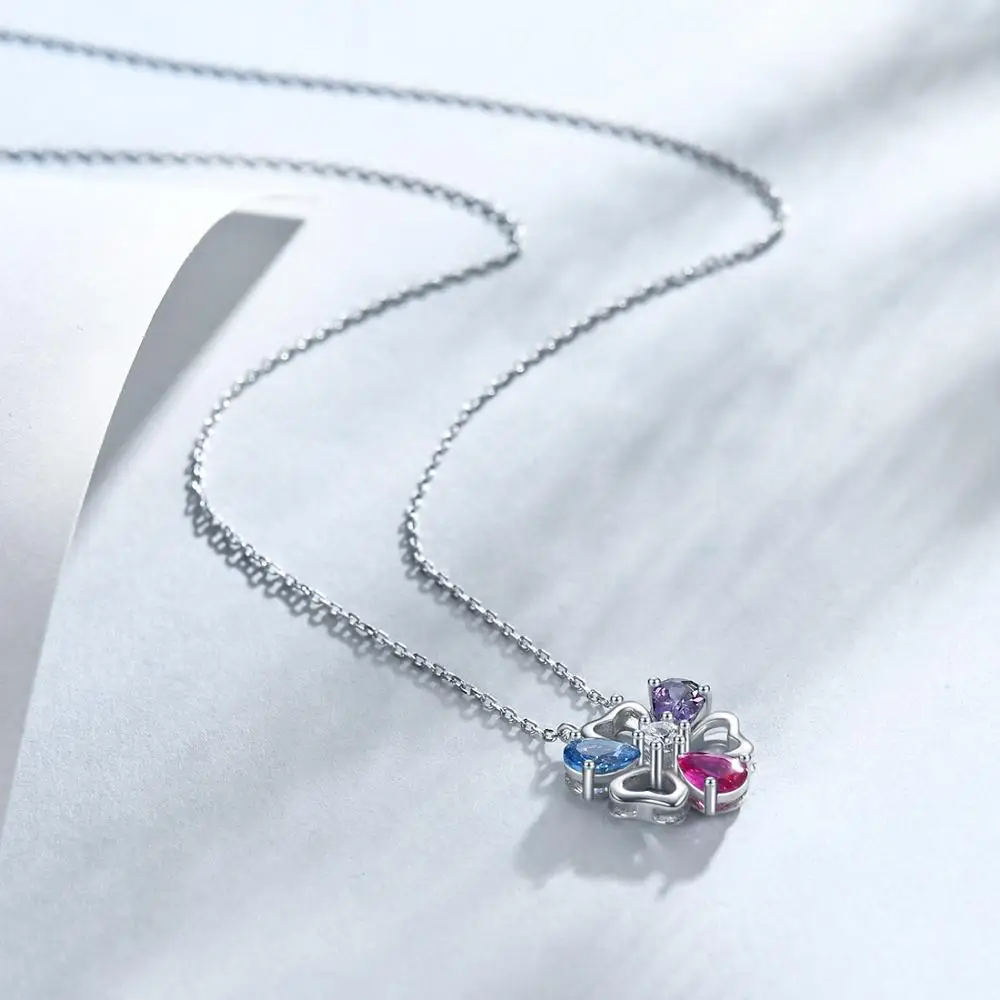 E 925 пробы серебряные ожерелья с цепочкой для женщин серебро цветов подвеской