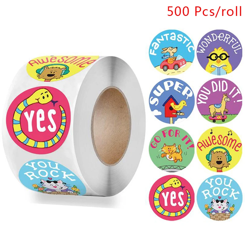 

500Pcs Kids Reward Stickers Encouragement Sticker Roll For Students Teachers
