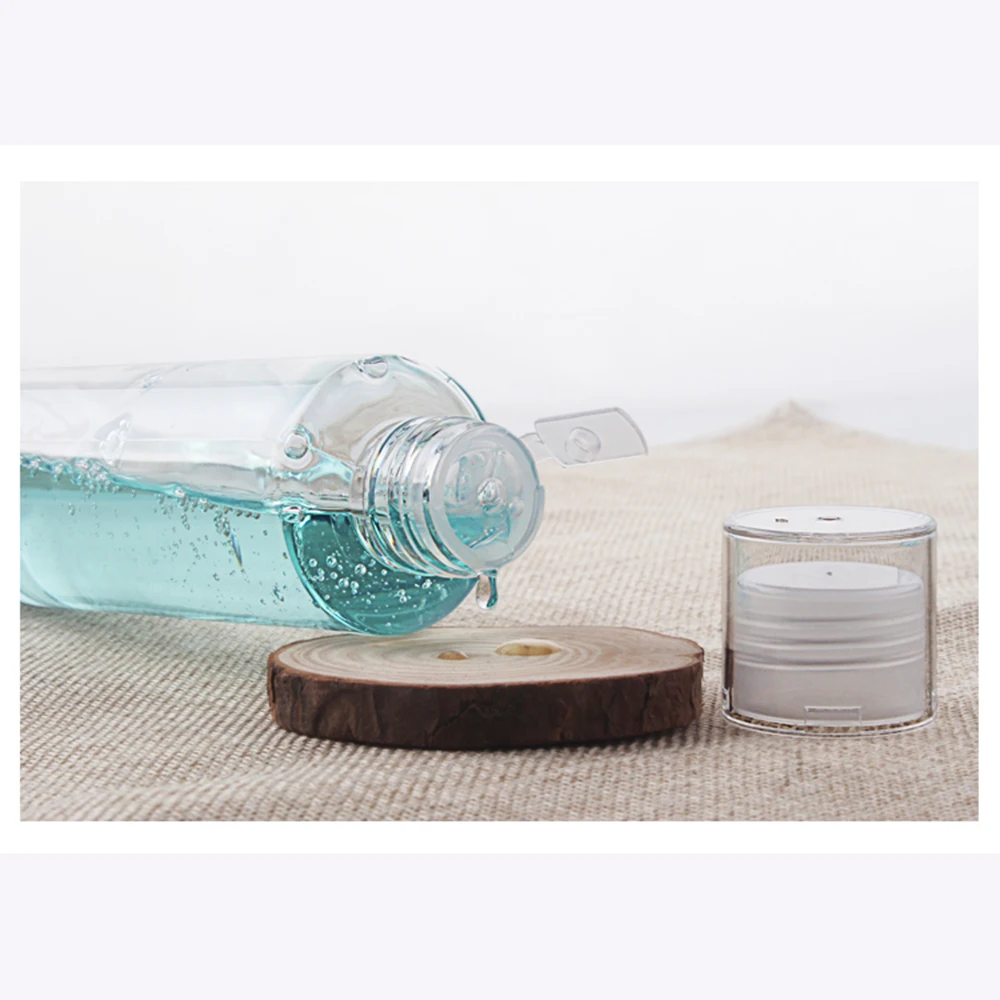 

20pcs Double Caps Plastic Bottle Containers Clear with Inner Plug Empty Bottles Refillable Gel Cosmetic Packaging Tube 100ml