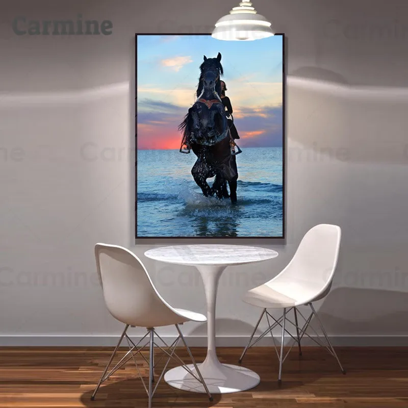 

Забавные Животные лошадь Wall Art принты современный плакат и принтом черно-белая Картина абстрактные картины на холсте для украшения комнаты