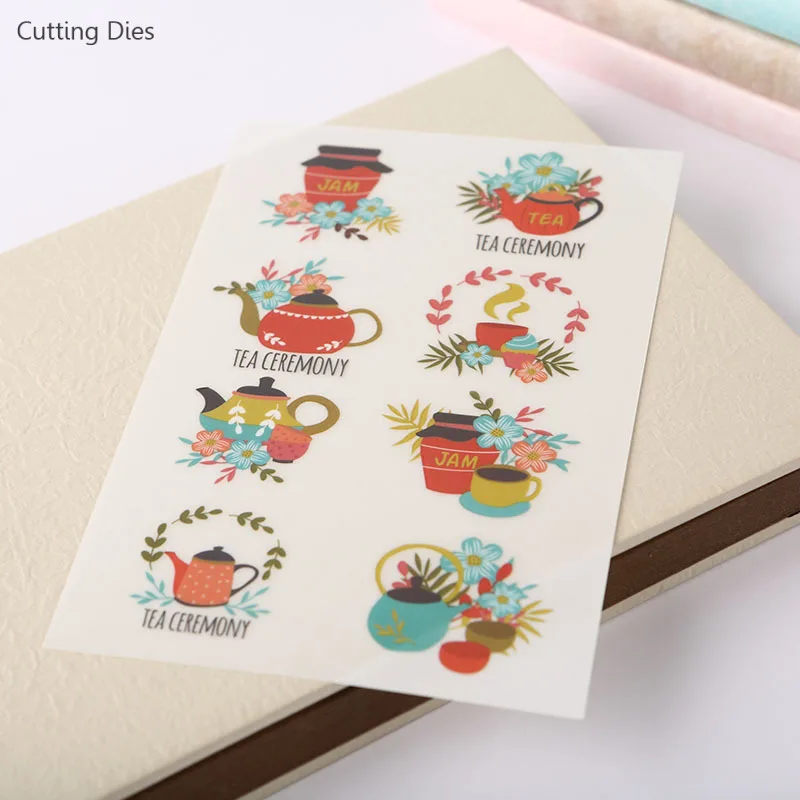 Мультяшные Переводные бумажные наклейки для путешествий послеобеденного чая