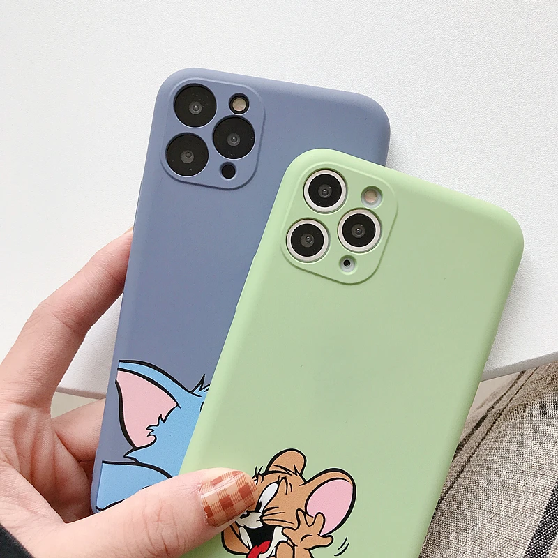 Чехол для телефона с мультяшным Джерри и Томом iPhone 11 Pro Max аниме мягкий жидкий