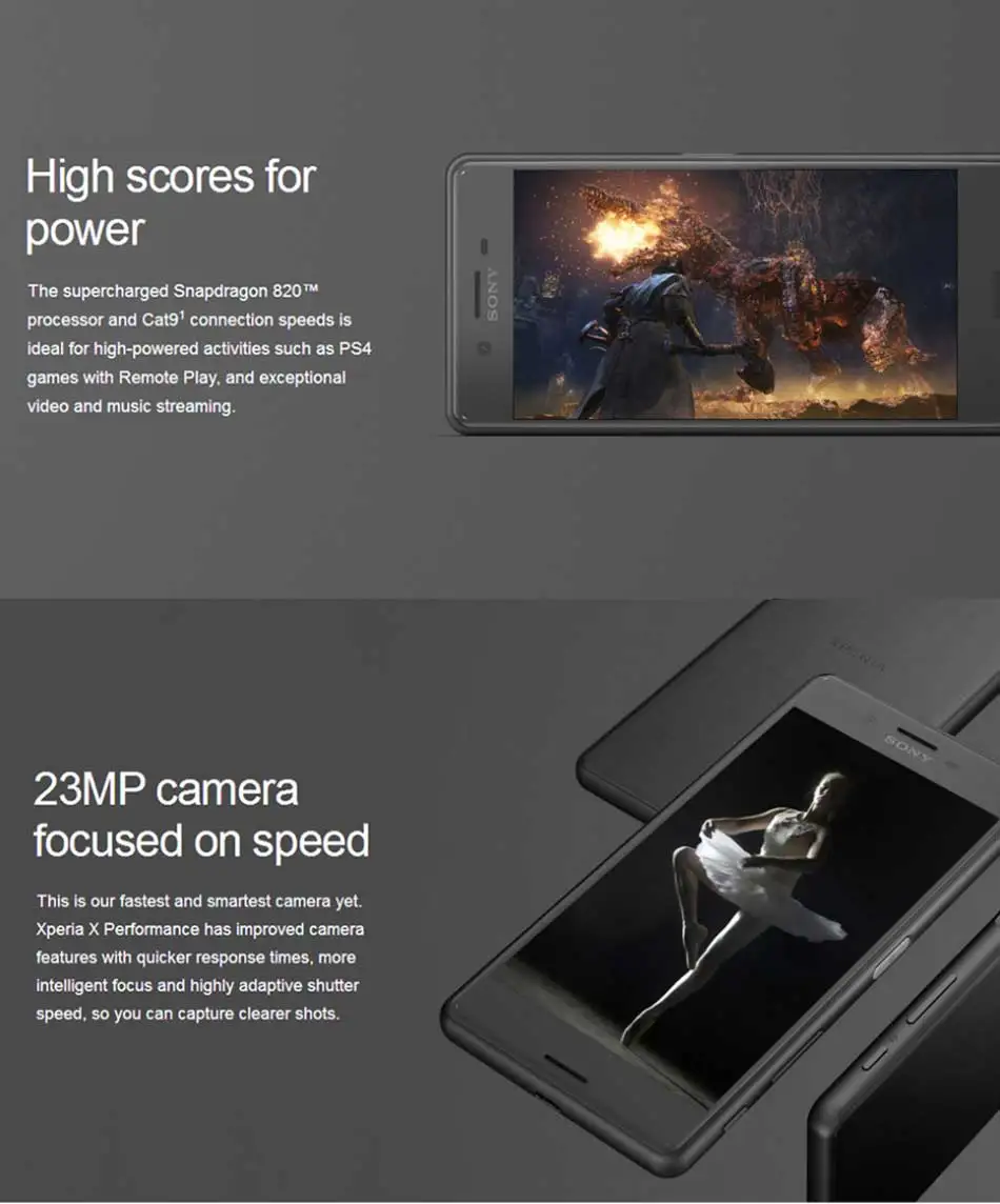 5 дюймов 3 ГБ 32 ГБ sony Xperia X Производительность F8131 мобильный телефон Snapdragon 820 четырехъядерный 23MP 13MP NFC 2700 мАч телефон