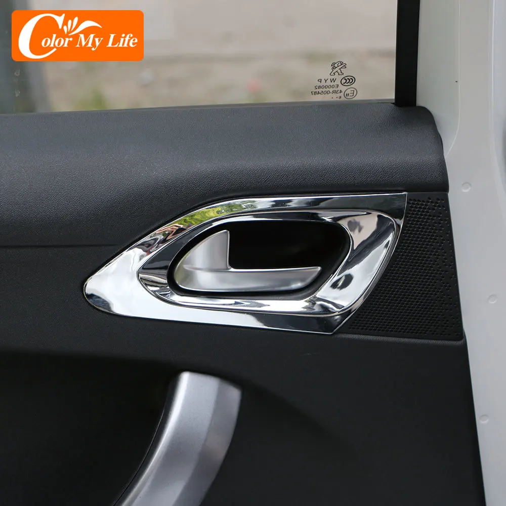 Для Peugeot 208 2015 - 2019 ABS Chrome 2 шт./компл. крышка чаши передней двери аксессуары для