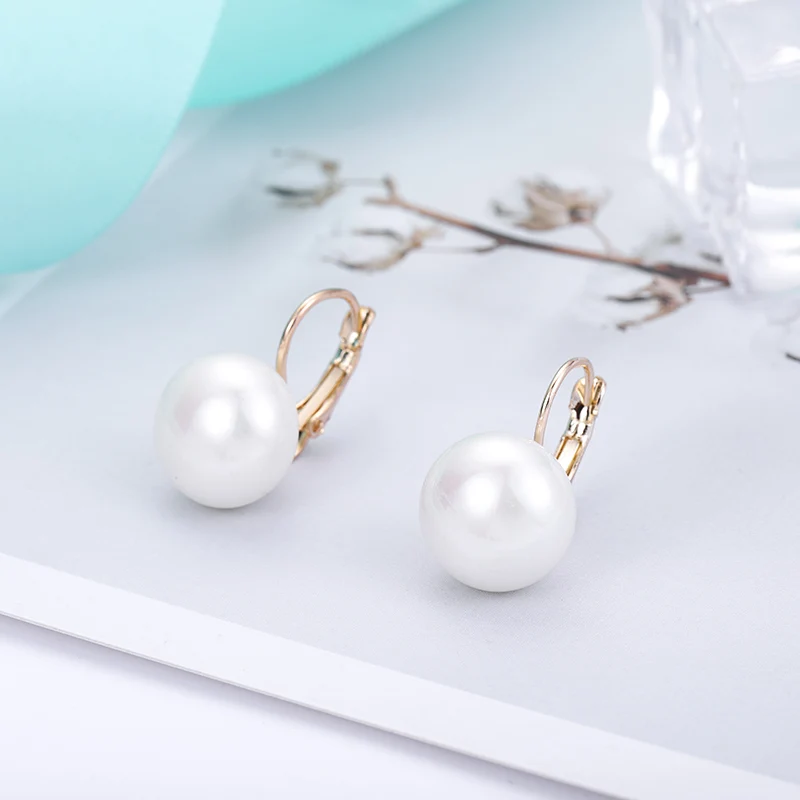 Простые серьги из белого и красного жемчуга серьги-капли золотого серебряного