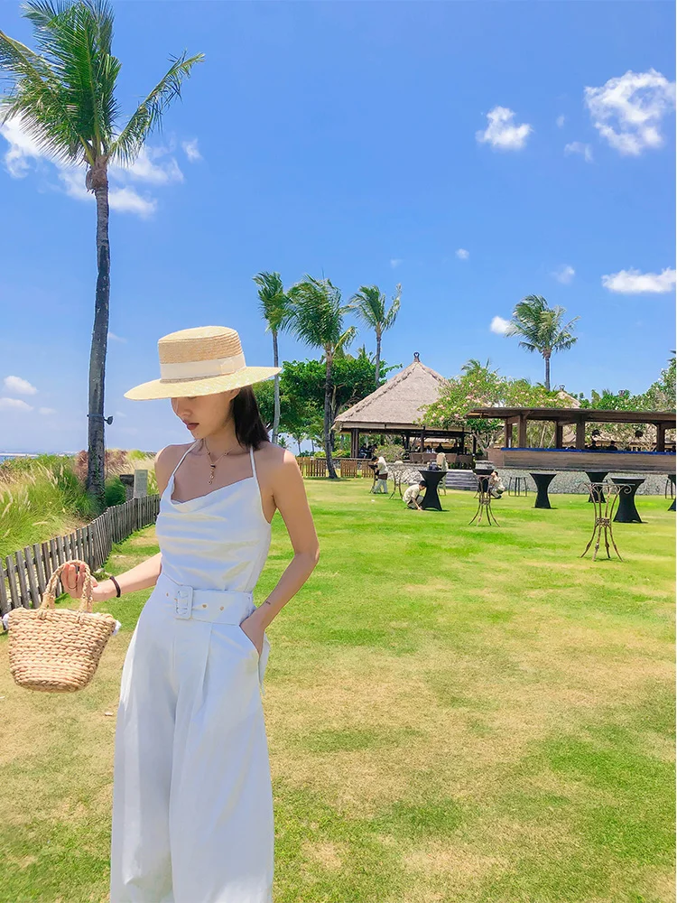 Женский сексуальный комплект из топа и брюк однотонный белый топ с открытыми