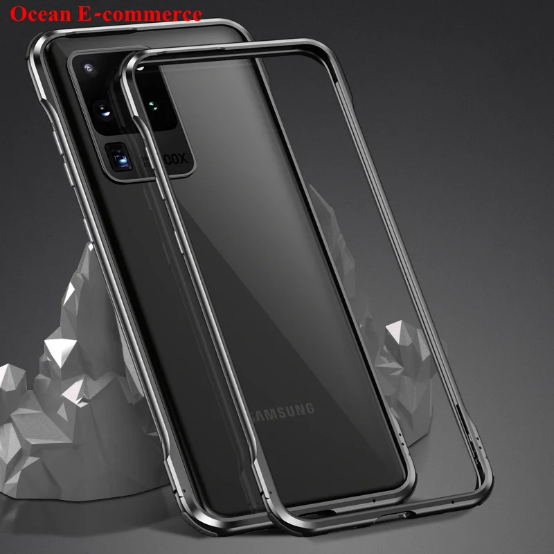 

Fashion Ultra Slim Bumper Case For Samsung Galaxy S20 Ultra Plus Luxury Hard Airbag Shockproof Rhombic Aluminum Metal Case Cover