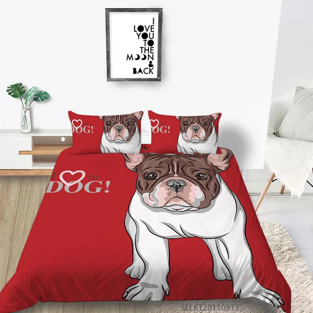 

Sunshine Bedding Sets Cartoon Dogs Printing Duvet Cover Set Children Bedroom Bed Cover Pillowcase 2/3 Piece For All Seasons